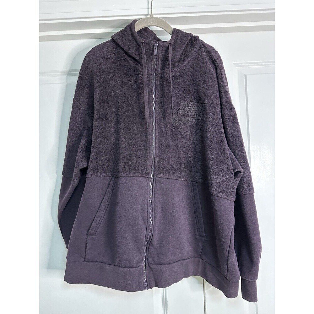 Nike, Women's Full Zip Hooded Sweatshirt, Purple,‎ Womens XL